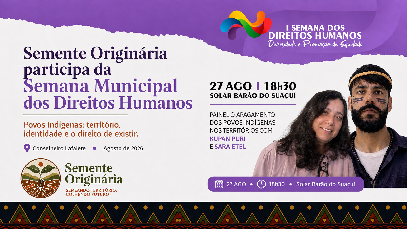 Semente Originária participa da Semana Municipal dos Direitos Humanos de Conselheiro Lafaiete